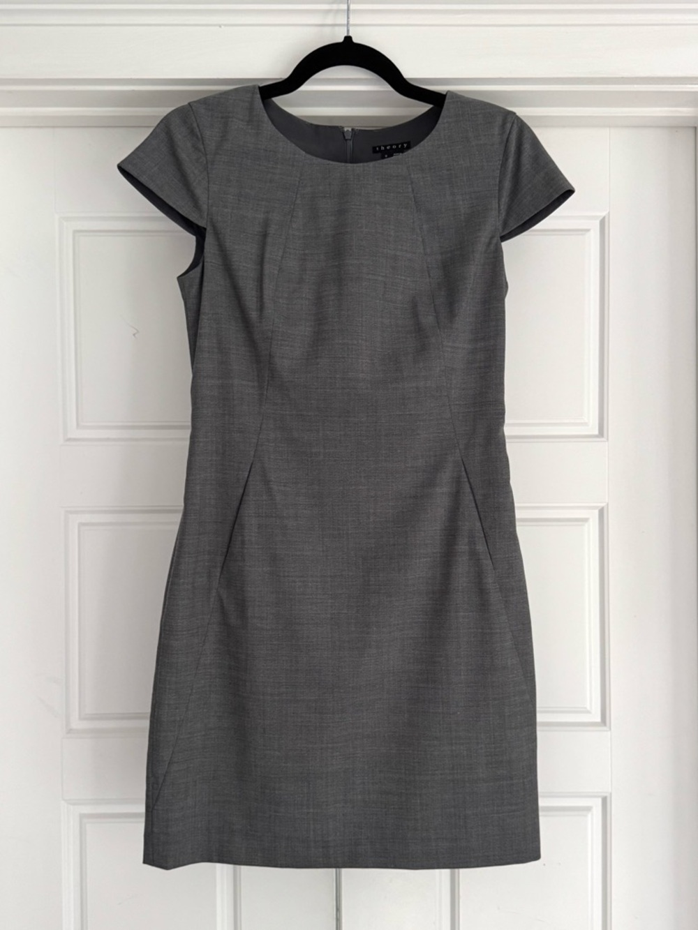 Theory Grey Cap Sleeve Wool Dress, size 0